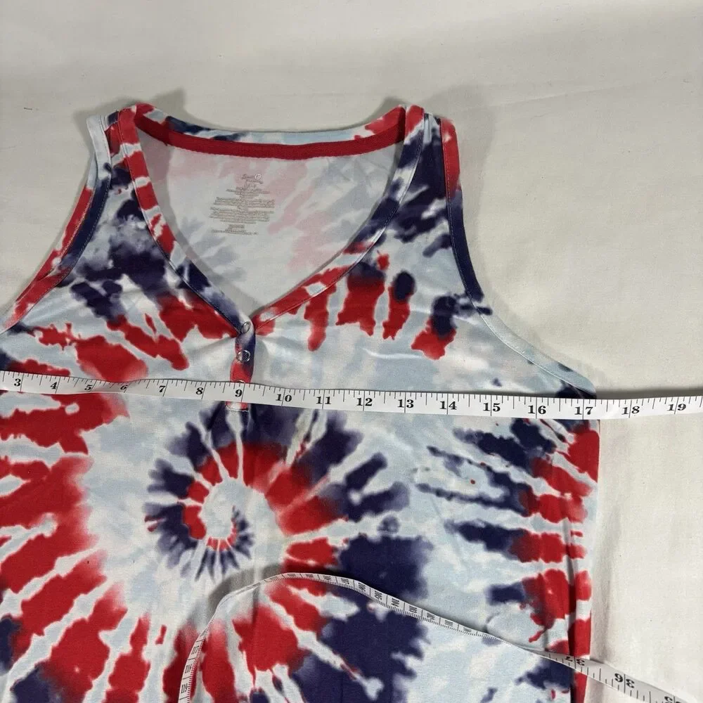 Secret Treasures Red White Blue Tie Dye Tank Dress Size S